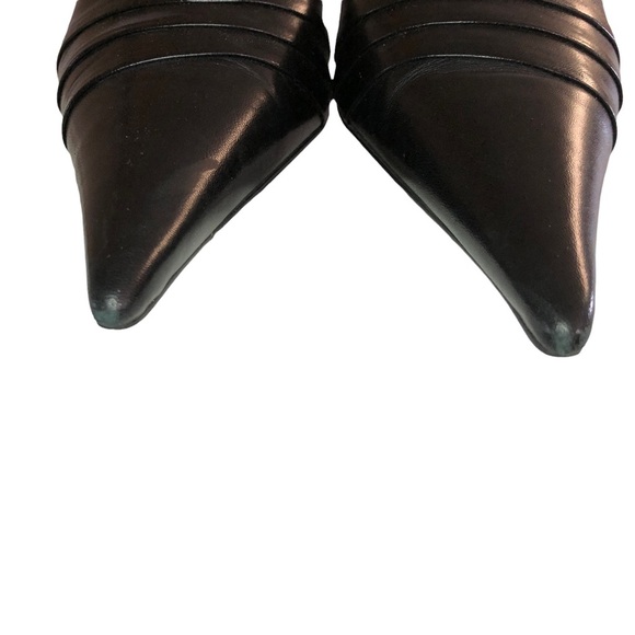 CARLOS by Carlos Santana - Black Leather Pointed Toe Heels - Size 9.5 - Picture 8 of 10
